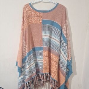 Sundance Poncho With Tassel Fringe